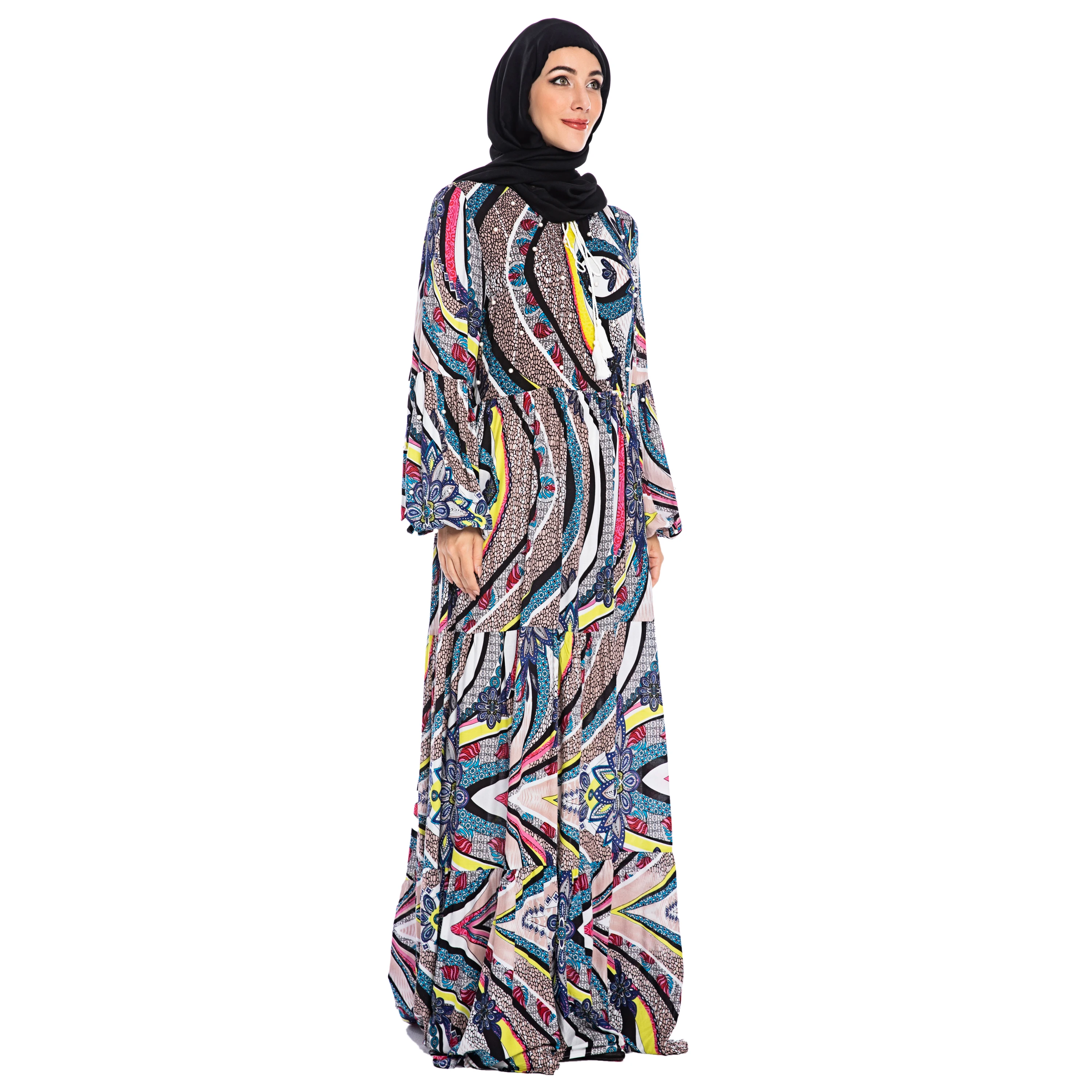 Новинка 2019 мусульманская абайя женская одежда Дубая мусульманское Бангладеш