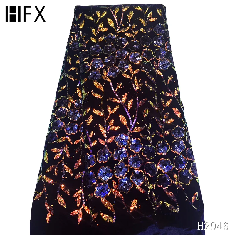 HFX Высококачественная африканская кружевная ткань 2019 Роскошная блестящая с