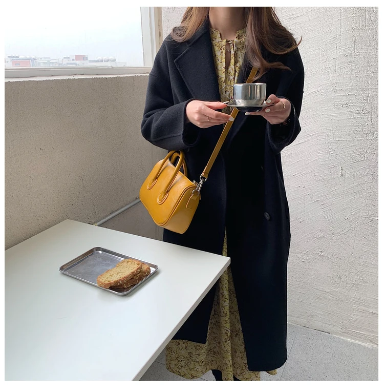 

Retro Ladies Hand Bag Niche Design Small Square Bag Simple Women Shoulder Bag 2021 Trend Messenger Bag PU Leather Crossbody Bag