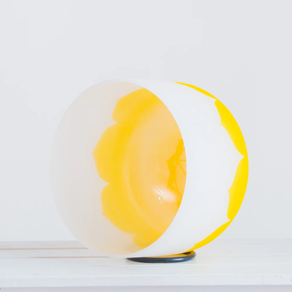 8Inch Perfect Pitch E Note Solar Plexus Chakra Yellow Lotus Frosted Quartz Crystal Singing Bowl Mallet and o-ring included | Спорт и