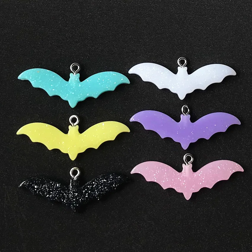 10 шт. Симпатичные разноцветные каучуковые Подвески летучая мышь и призрак для