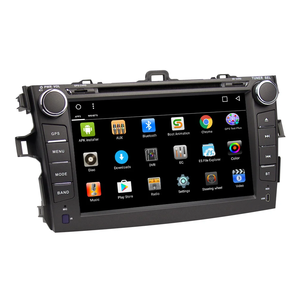 Автомобильный мультимедийный dvd плеер Eunavi 8 ядер 2 din Android 9 для Toyota Corolla 2007 2011 2din