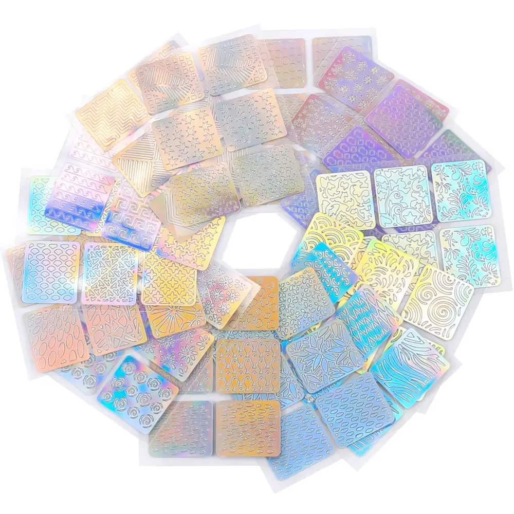 24 листа самодельный шаблон для стемпинга ногтей наклейки несимметричный