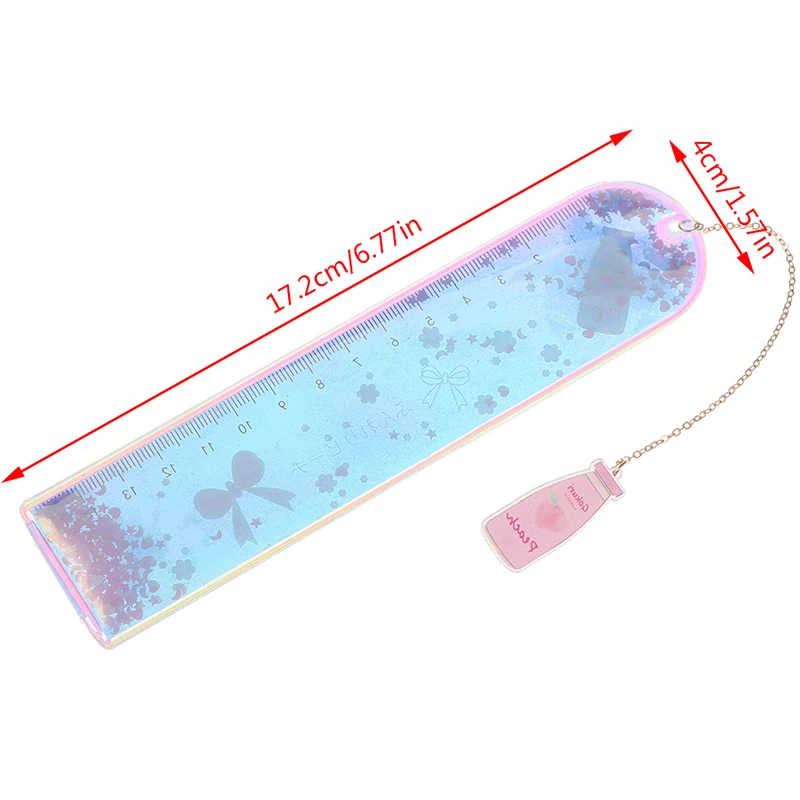 

1 Pcs/lot Oil Flow Sand Bookmark Rulers Kawaii Laser Girl Drawing Template Lace Sewing Ruler Stationery Office School