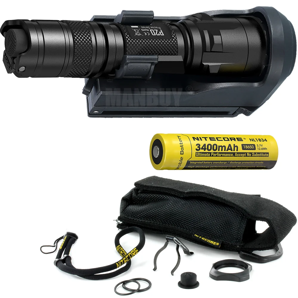 NITECORE P20 P20UV 800LMs фонарик + NTH25 кобура 3400mAh 18650 перезаряжаемый аккумулятор Boxset