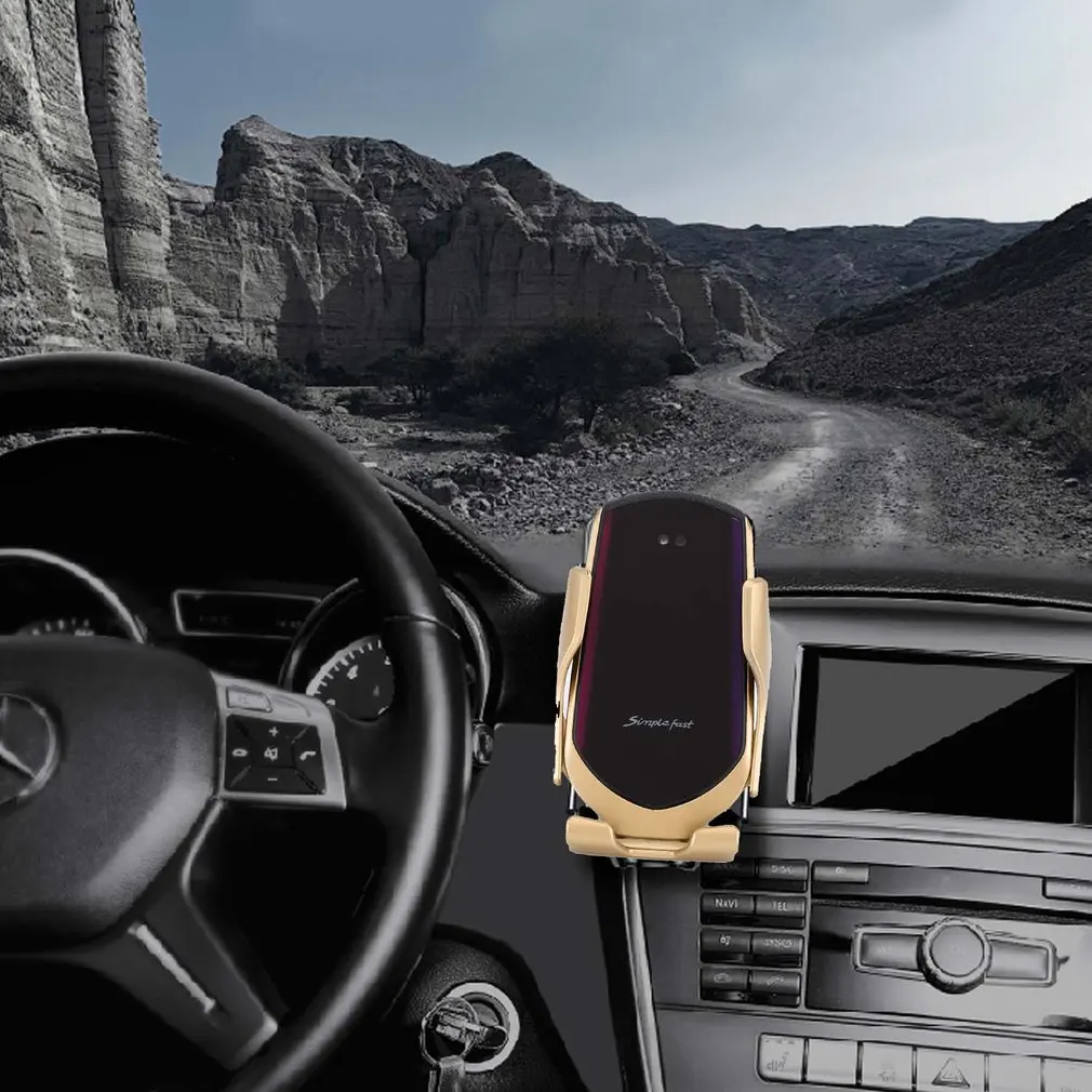 

Wireless Car Charger 2 In 1 Qi Quick Charge Automatic Clamping Vent Bracket Plastic Cell Phone Holder For Samsung For Galaxy S9