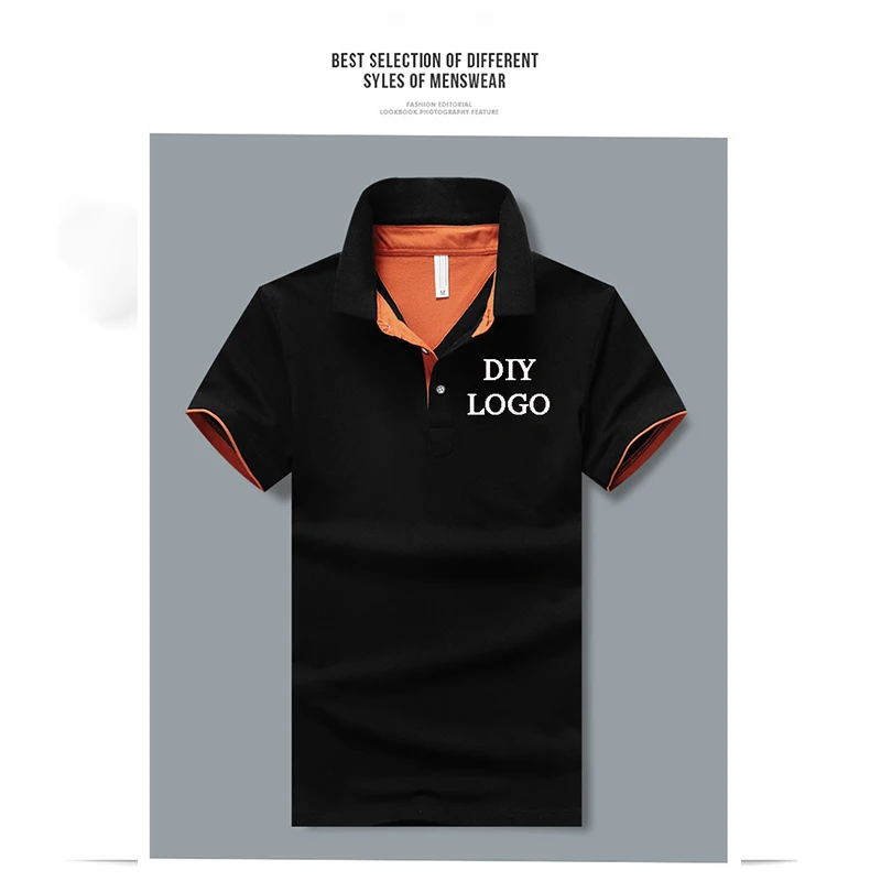 Летняя однотонная дышащая рубашка поло с коротким рукавом Повседневная