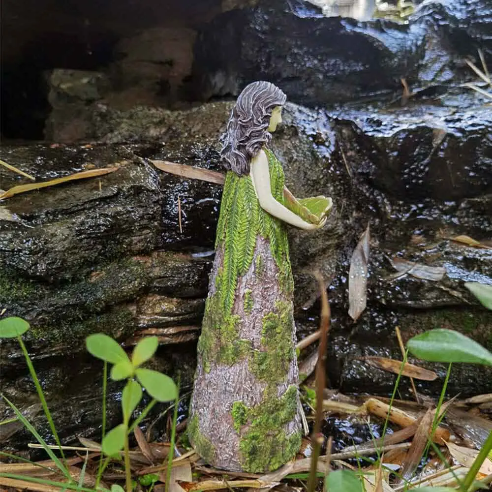 Статуя Феи папоротника Sherwood с кормушкой для птиц искусственное украшение сада |