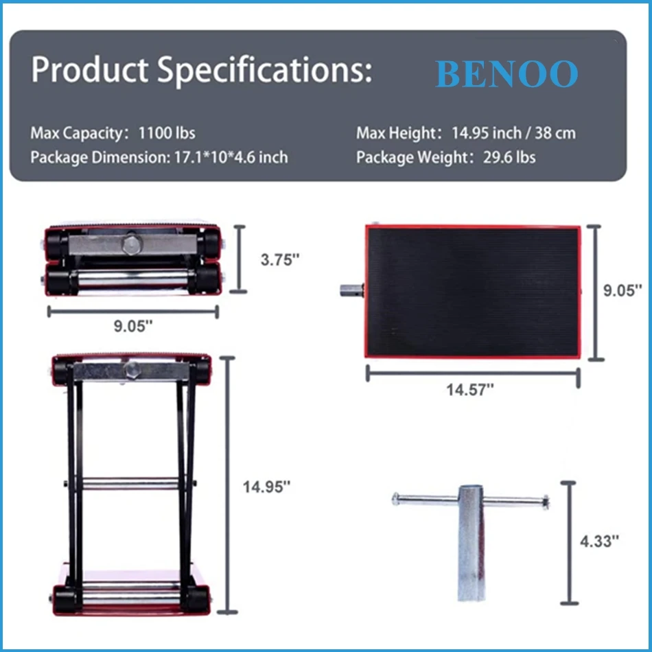 Подъемник для мотоцикла грузоподъемностью 500 кг/фунтов центральный ножничный