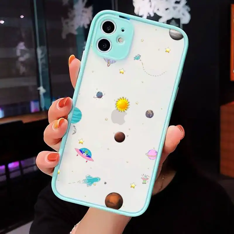 

Starry Universe Phone Case Clear Funda matte transparent For blue iPhone 7 8 x xs xr 11 12 pro plus max mini