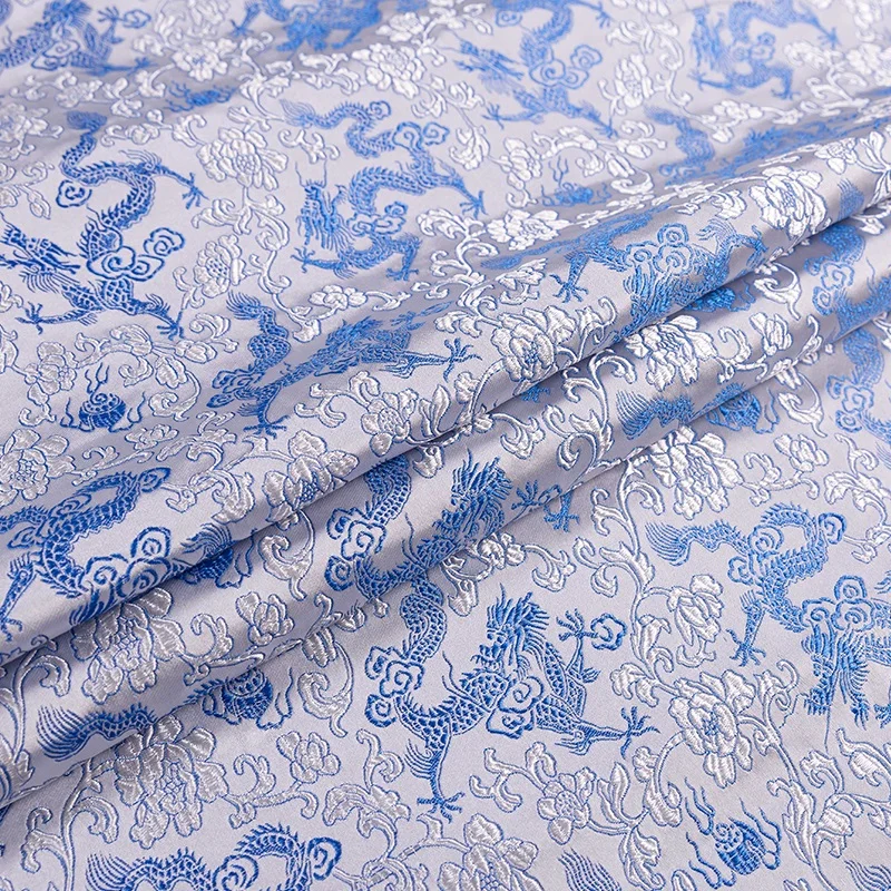 100*75cm Dragon Satin Fabrics Brocade Jacquard Pattern Cloth For Diy Sewing Dress Cheongsam Bags Patchwork Material