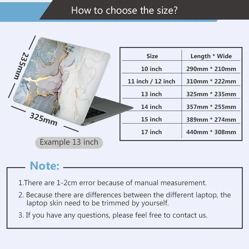 Наклейка сделай сам красочная мраморная зернистая наклейка для ноутбука кожаная