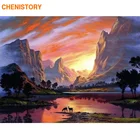 Набор для рисования по номерам на холсте Пейзаж С закатом, 60x75 см