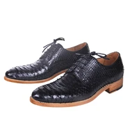 hulangzhishi private custom boa skin men dress shoes handmade snake leather shoes low heels lace ups flat heels business shoes