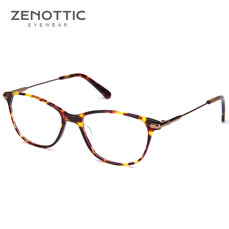 ZENOTTIC очки по рецепту, оправа для женщин, оптические очки для близорукости, оправа для очков, женские прозрачные линзы, прямоугольные поддельные очки - Цвет оправы: 004