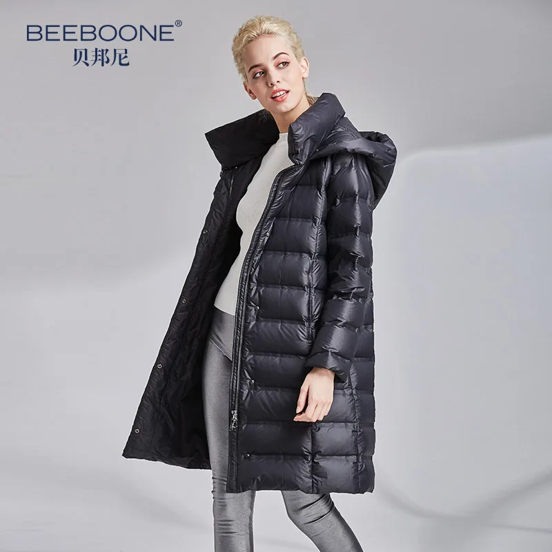 Осенне-зимняя новая стильная пуховая куртка средней длины с капюшоном e rong fu