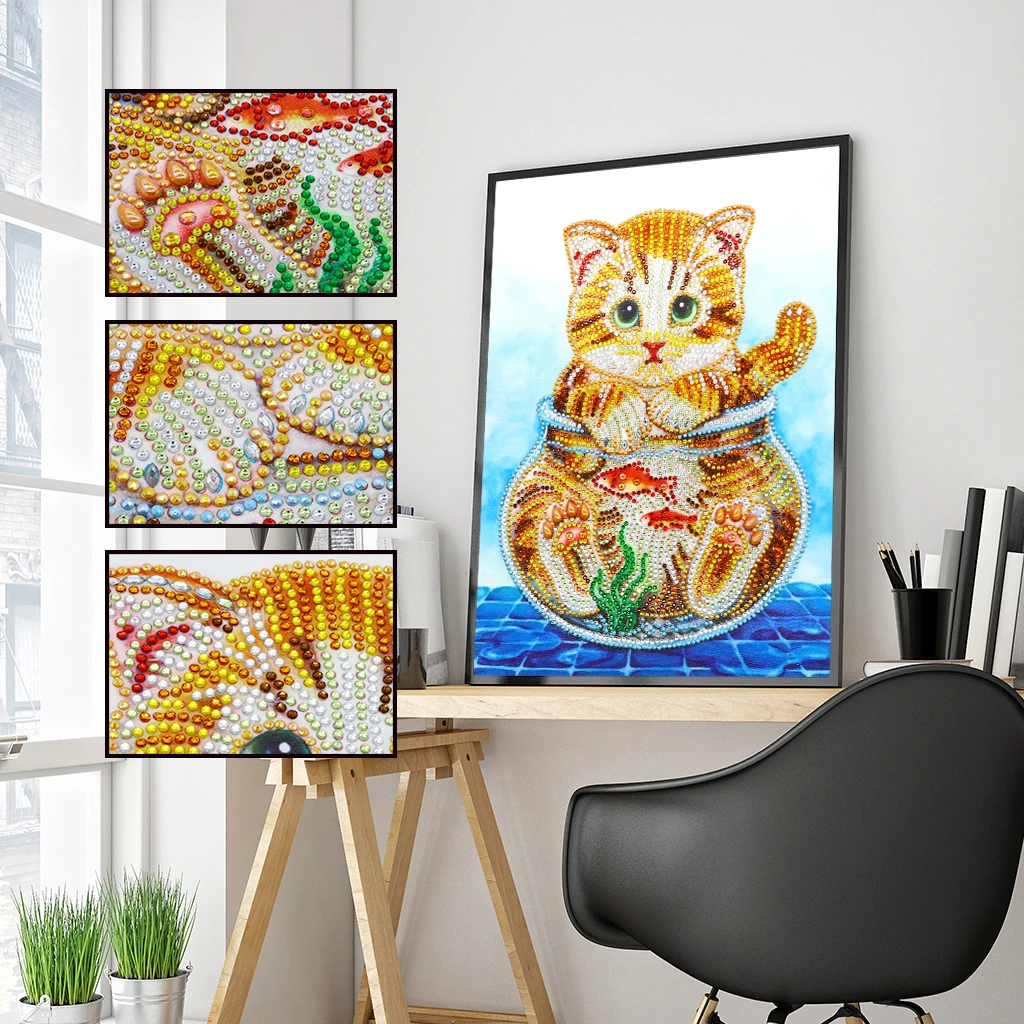 

DIY diamond painting animal cat full square diamond 5D diamond embroidery mosaic rhinestone figure home decoration gift