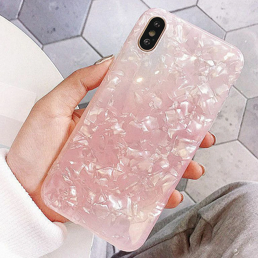 Чехол-накладка для IPhone SE 2020 11 Pro Max Xs X Xr 8 7 Plus 6 6s 12 Mini блестящий с жемчужным узором |
