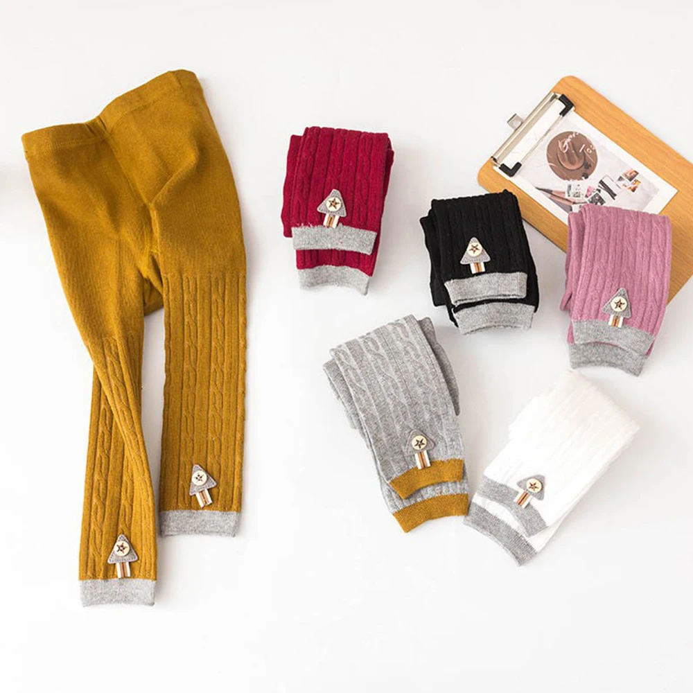 Лидер продаж S L размеры Стрейчевые леггинсы для маленьких девочек Мягкие штаны