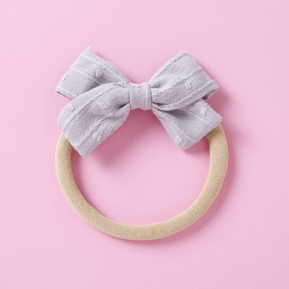 

Baby Girls Headband Bows Children Nylon Hair Accessories Cotton Linen Newborn Jacquard Head Bands Soft Infant Princess Hairbands