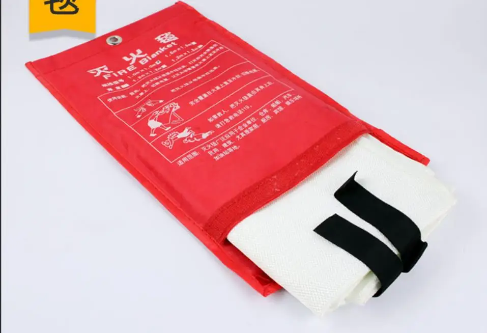 1.5M x 1.5M Fire Blanket Fiberglass Fire Flame Retardant Emergency Survival Fire Shelter Safety Cover Fire Emergency Blanket combination smoke and carbon monoxide detector