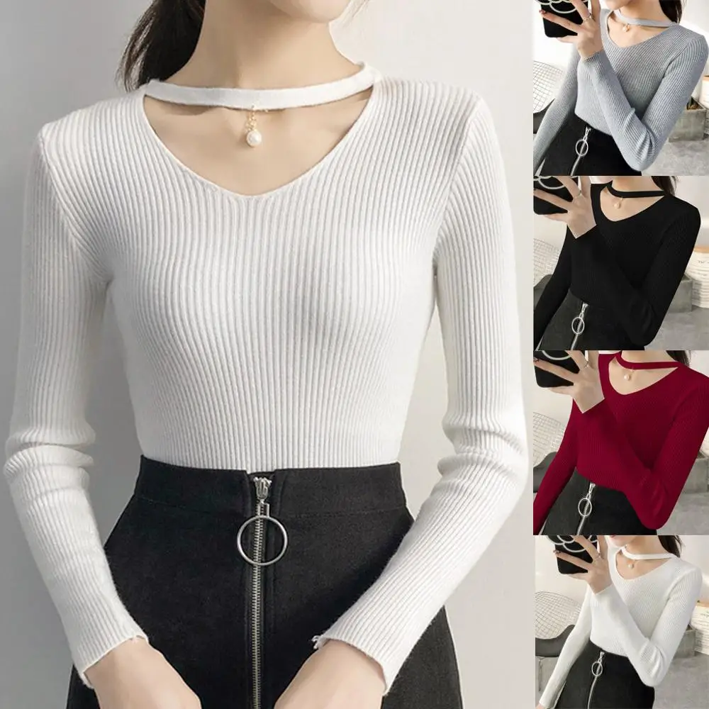 Шикарные женские свитера 2021 зимние топы свитер с V-образным вырезом женский