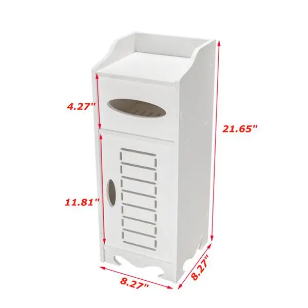 

Small Bathroom Storage Cabinet Vanity Floor Standing Washbasin Waterproof Shower Corner Shelf Plants Sundries Storage Rack White