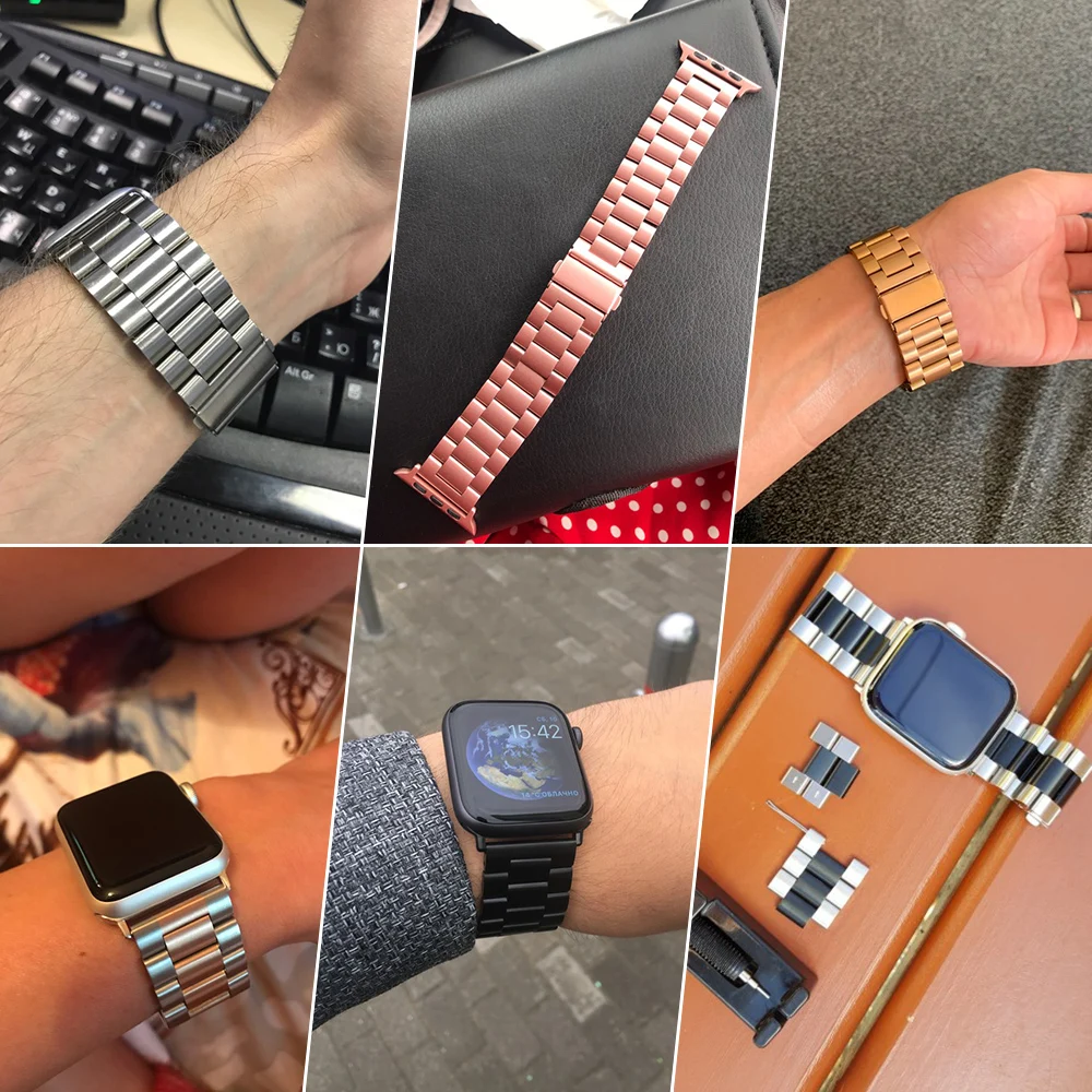 Joyozy браслет из нержавеющей стали ремешок для iwatch серии 4 5 3 2 1 сменный часов Apple Watch