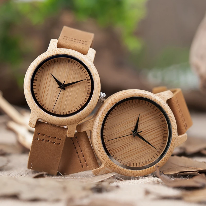 

BOBO BIRD A09 Ladies Casual Quartz Watches Natural Bamboo Watch Top Brand Unique Watches For Couple in Gift Box