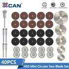 Набор лезвий для мини циркулярной пилы XCAN HSS, 40 шт., Алмазное лезвие для роторного инструмента Dremel, шлифовальный, шлифовальный, полировальный, режущий инструмент