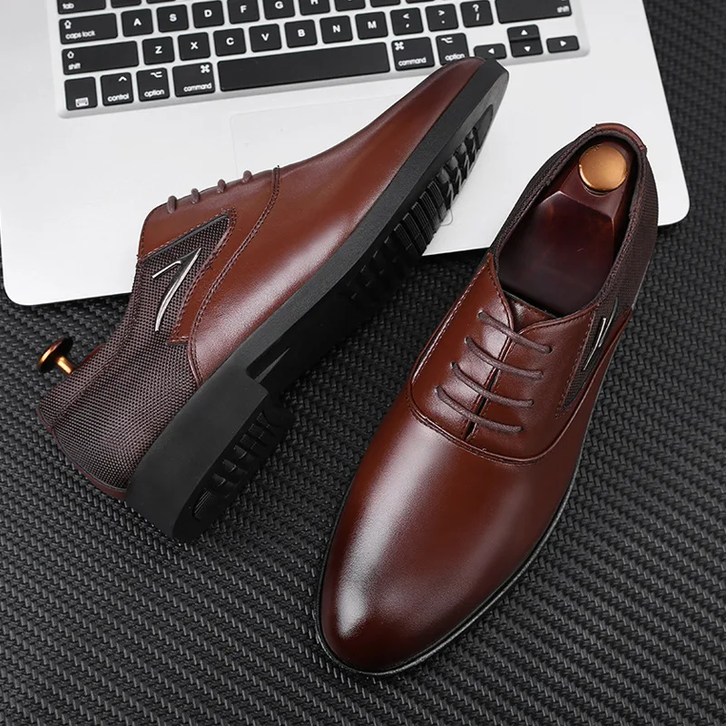 

Men Genuine Business Leather Shoes Men Trendy Formal Dress Shoes Male Office Wedding Flats Footwear Casual Shoes for Mens