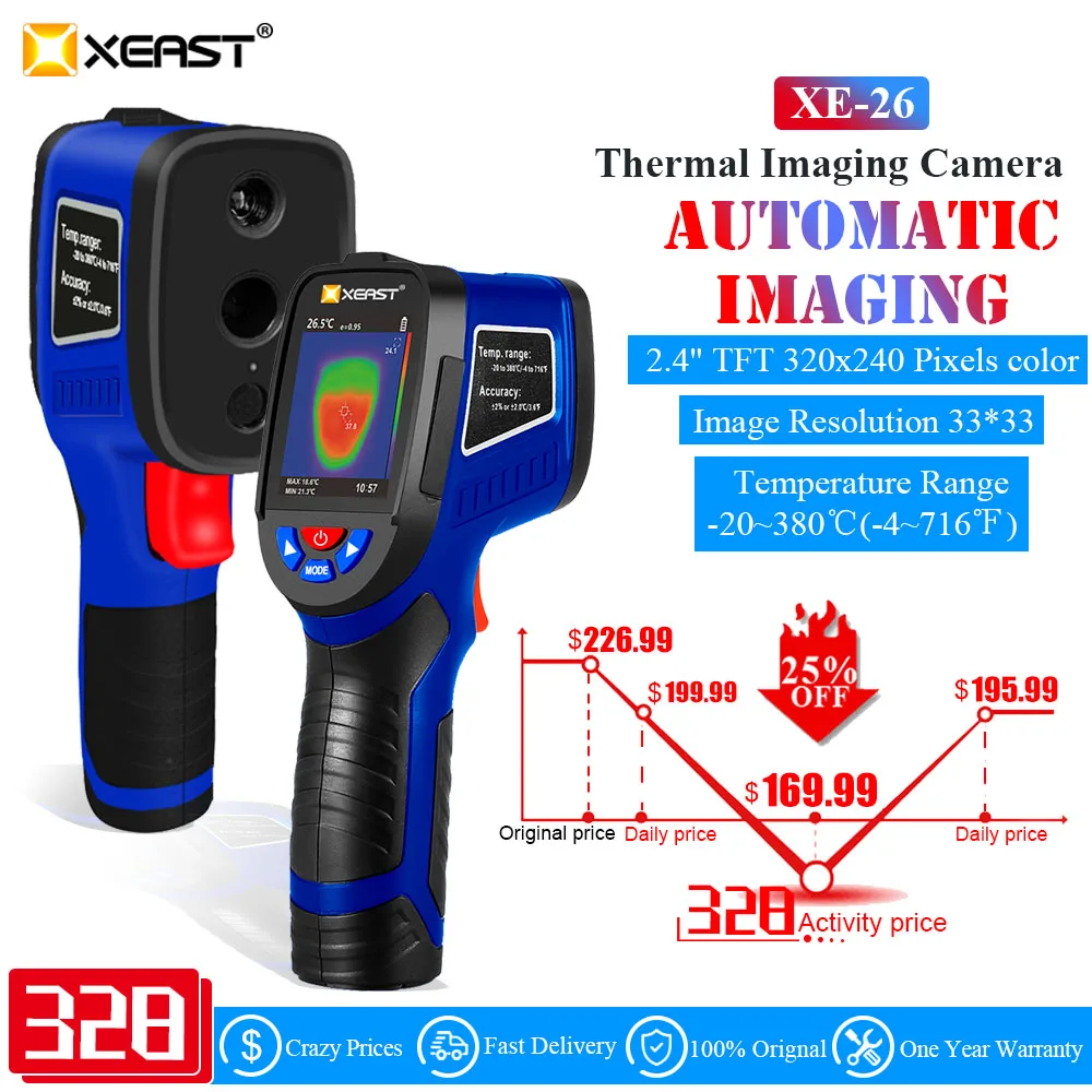 2021 хит продаж XEAST 33*33 разрешение wirh 8G портативный инфракрасный датчик тепловизора