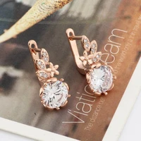 classic round design zircon small drop earrings for women jewelry wedding party gifts high quality simple fine fashion jewelry