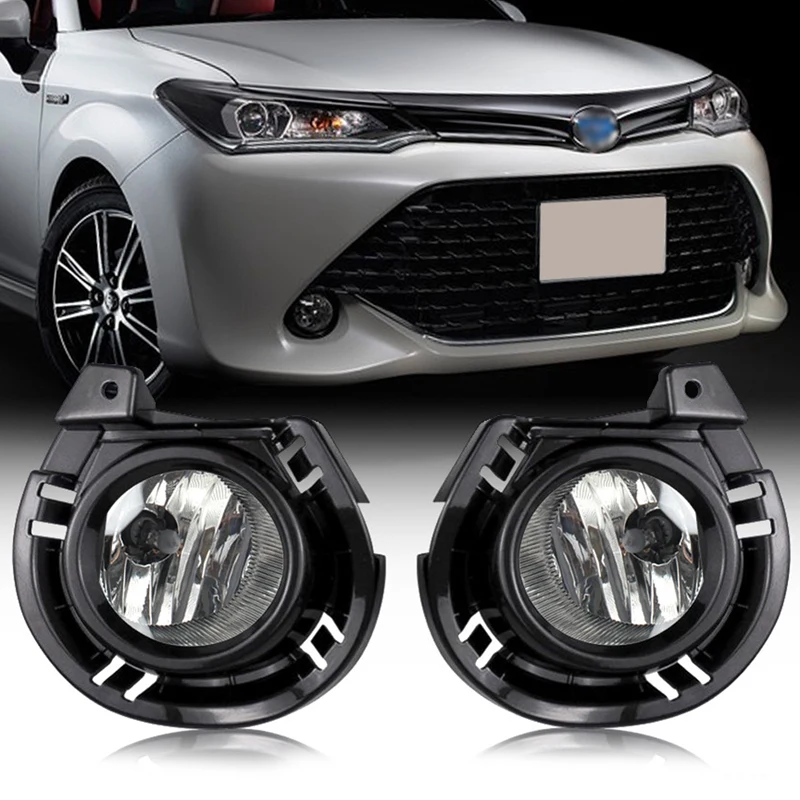 

Pair Front Bumper Fog Light Assembly with W/Bulb Switch Wire Bezel for Toyota Corolla Axio 2016 2017 Accessories