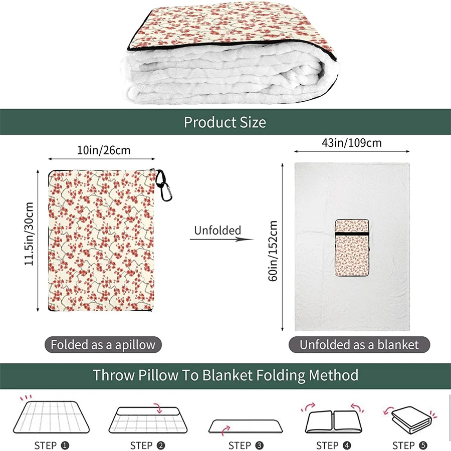 comprar Sakura Blossoms Viagem Travesseiro Cobertor Dois-em-um Mochila Cinta E Compacto Avião Saco Cintura Suporte 60x43 Polegadas