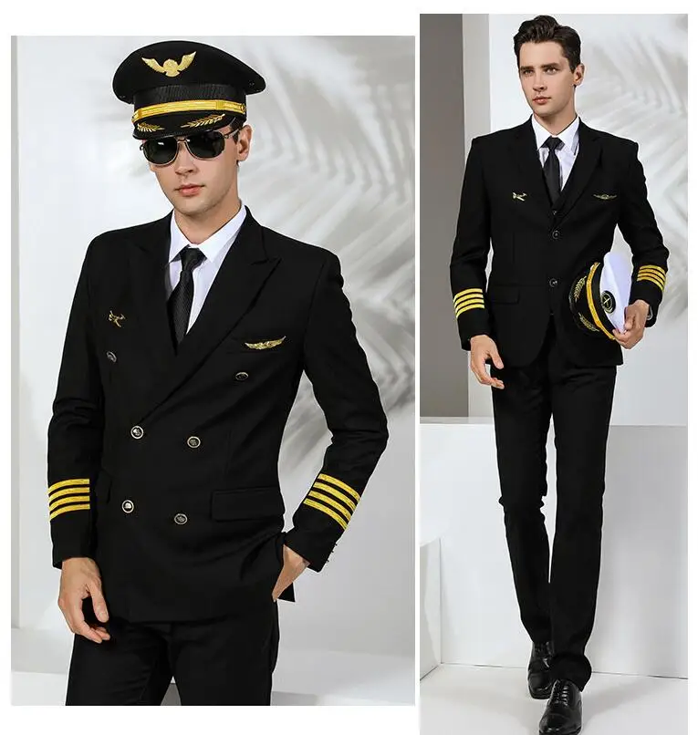 Международная авиационная Униформа костюмы куртка+ брюки Air China одежда пилота Мужской безопасности Супервайзер менеджер профессиональный костюм