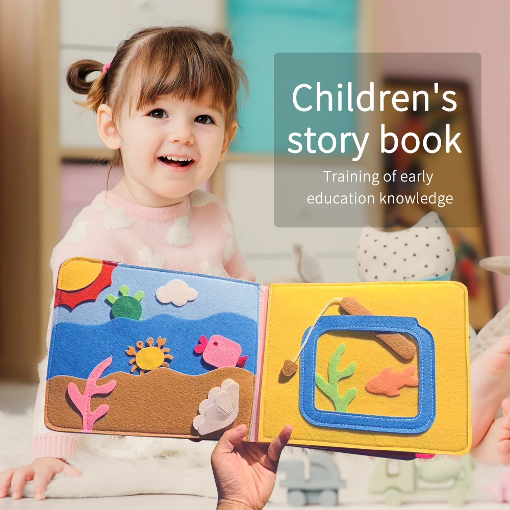 Моющаяся Монтессори 3D детская история яркая доска раннее обучение привычки для