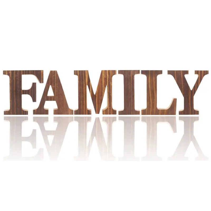 

FAMILY LOVE Wooden Letter DIY Craft Art Word Freestanding Party Sign Wedding Home Decoration Event Party Supplies