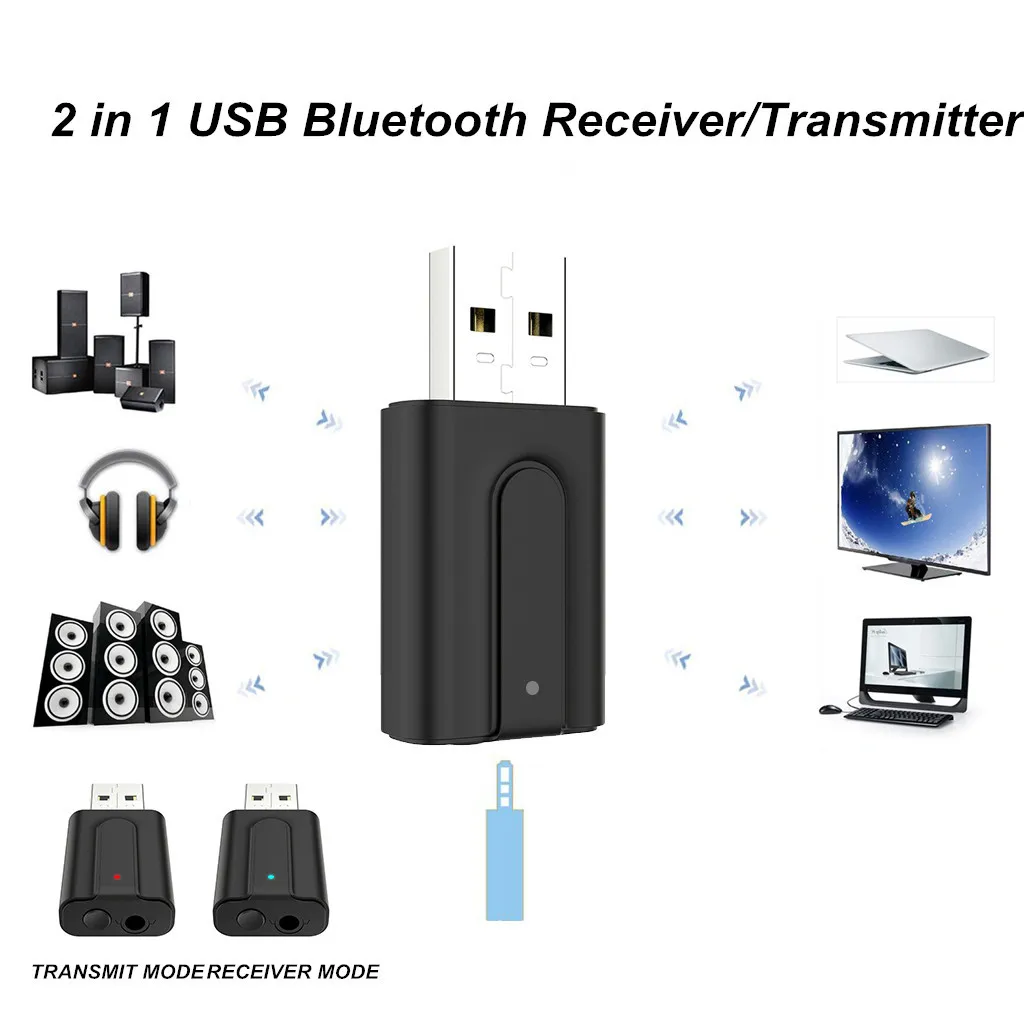 USB Bluetooth 5 0 передатчик приемник 2 в 1 стерео аудио беспроводной для ТВ динамик