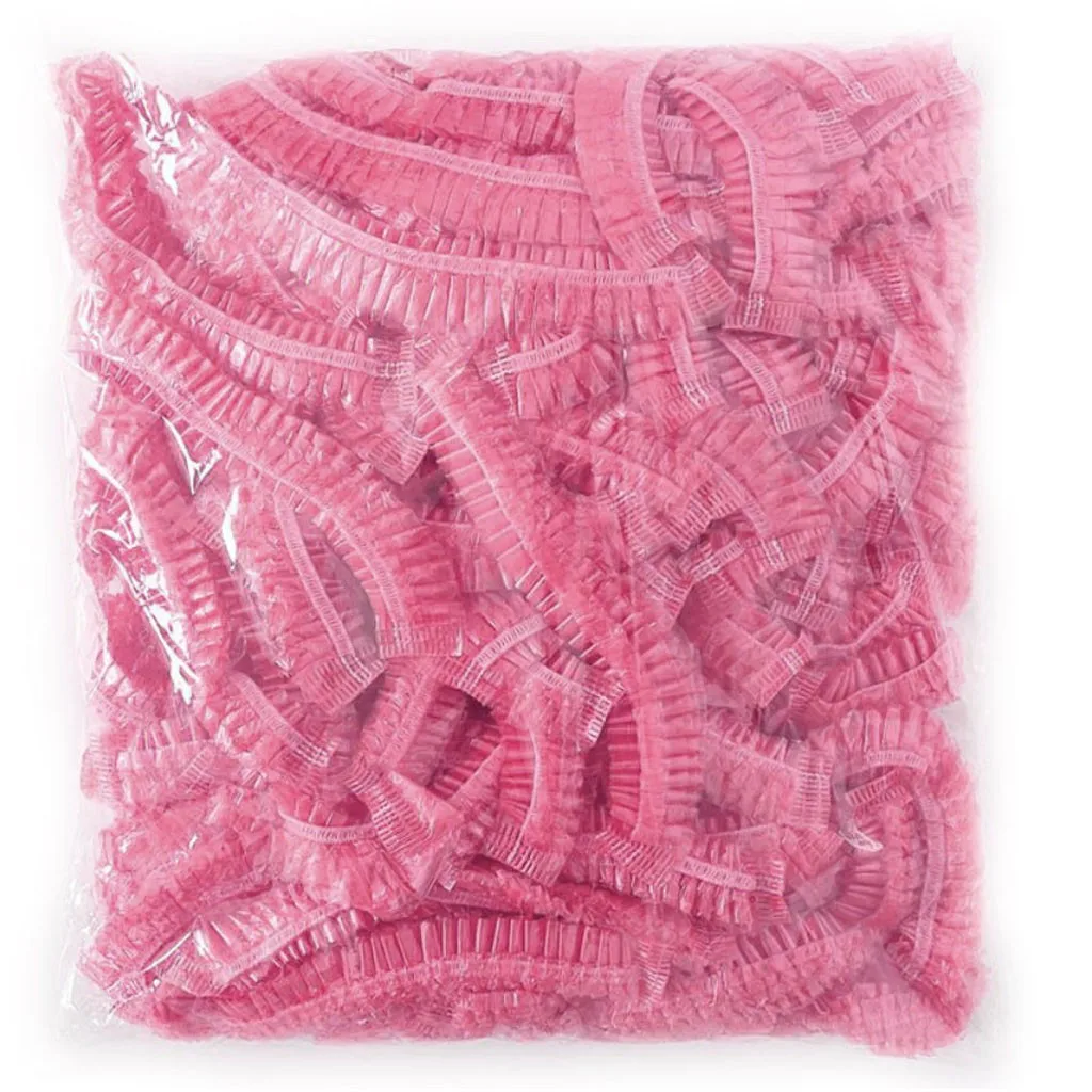 

100PCS/Pack Bathroom Hair One-off Shower Bathing Caps Pleated Anti Dust Anti-fog Stretch Hat Hotel Salon Disposable Hair Cap