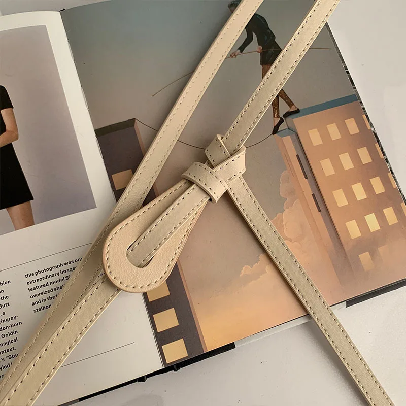 Женский ремень тонкий пояс с завязанным бантом для женщин модный кожаный платья