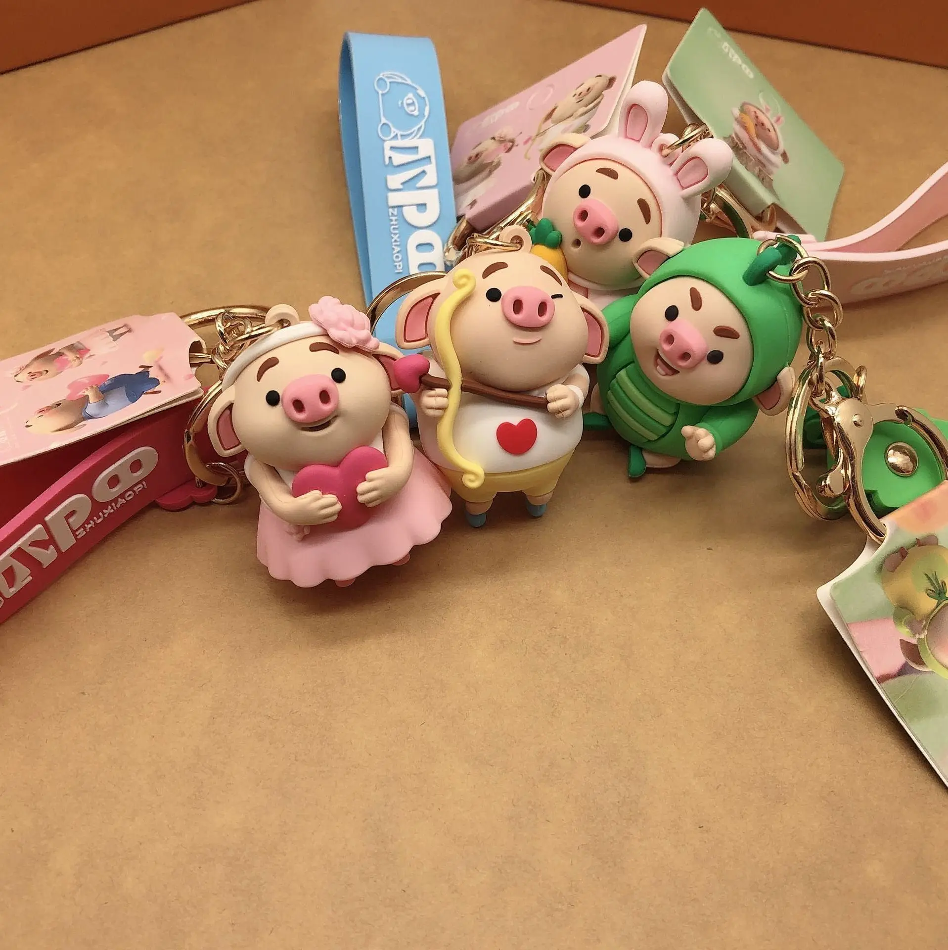 

Love Romance Pig Keychain Cute Lovers Porket Cupid Key Chain Girl Bag Pendant Accessories Keyring Marry Holiday Gifts