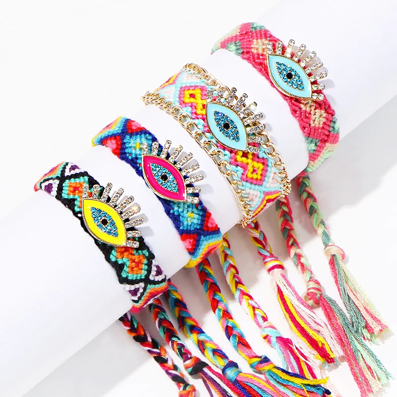 Плетеные браслеты KOMi ручной работы в богемном стиле на шнурке для женщин