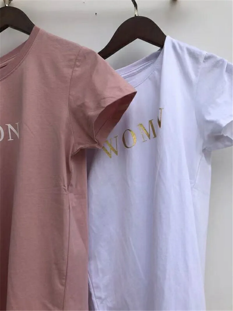 

2021 Summer New Arrive Women Cotton T-shirt Round Neck Letters Printed Fashion Tshirts Top Short Sleeves Lady Tees