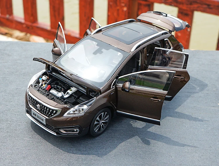 1/18 peugeot 3008 Коричневый Белый внедорожник литой металлический автомобиль модель игрушки для детей рождественские подарки коллекция игрушек