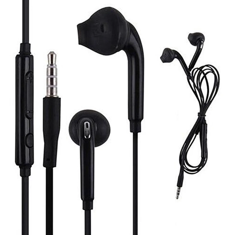 

Black Earphones For Samsung Galaxy S6 Wired Earphones Earbuds In-ear Super Bass Headset With Mic Portable Audio