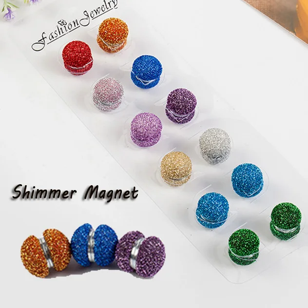T9 Mix color 6pcs 6 шт./лот, Новое поступление, Популярные разноцветные круглые стразы, аксессуар, сильный магнит, сердце, брошь с кристаллом, хиджаб, булавки для женщин - Окраска металла: T9 Mix color 6pcs