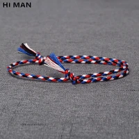 hi man 15 style new design japanese cotton rope handmade bracelet women fashion simple color wrap bracelet friendship gift