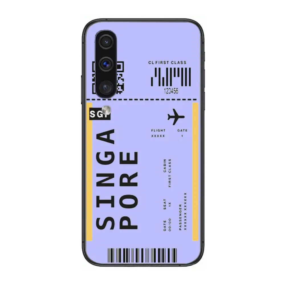 

Airline ticket barcode Phone Case Hull For Samsung Galaxy A 3 5 6 7 8 9 E 2018 Plus 2017 E S Black Shell Art Cell Cover TPU
