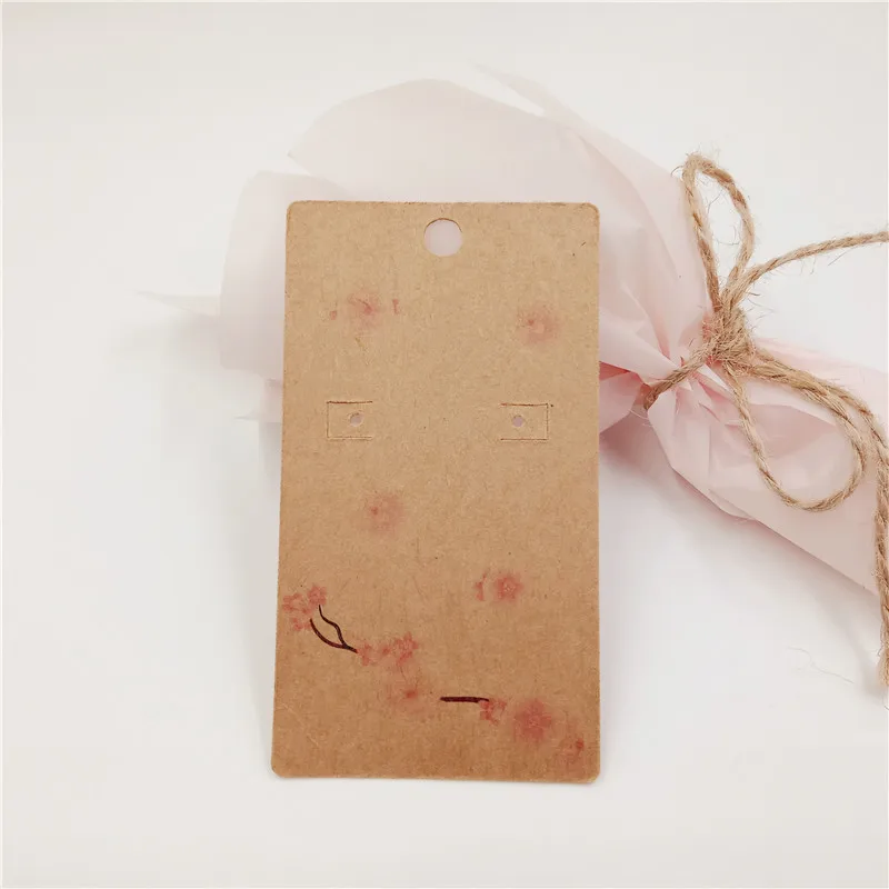 Cherry blossoms 20 шт./лот Крафт ручной работы с любовью карточки для демонстрации серег уха ногтей упаковка бумажные карты - Цвет: Cherry blossoms